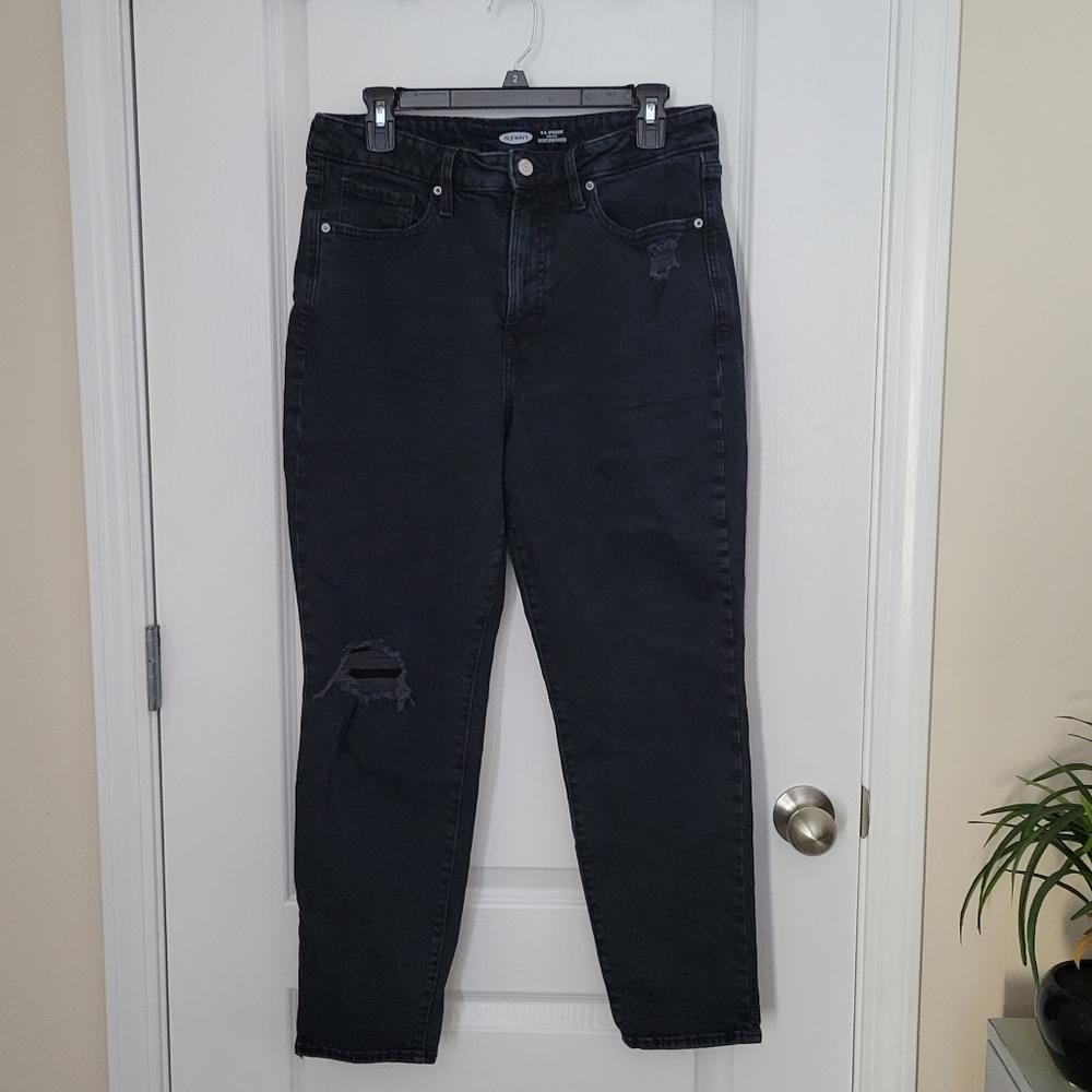 Size 12 Acid-Washed Black Jeans